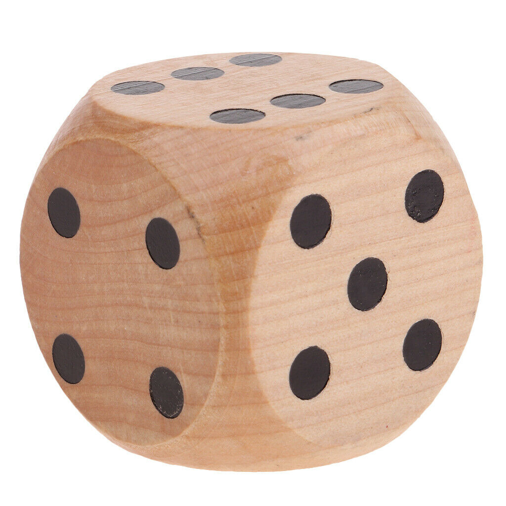 2 Pieces Large 5cm Wooden D6 Dice for DND Math Teaching Party Games Wood