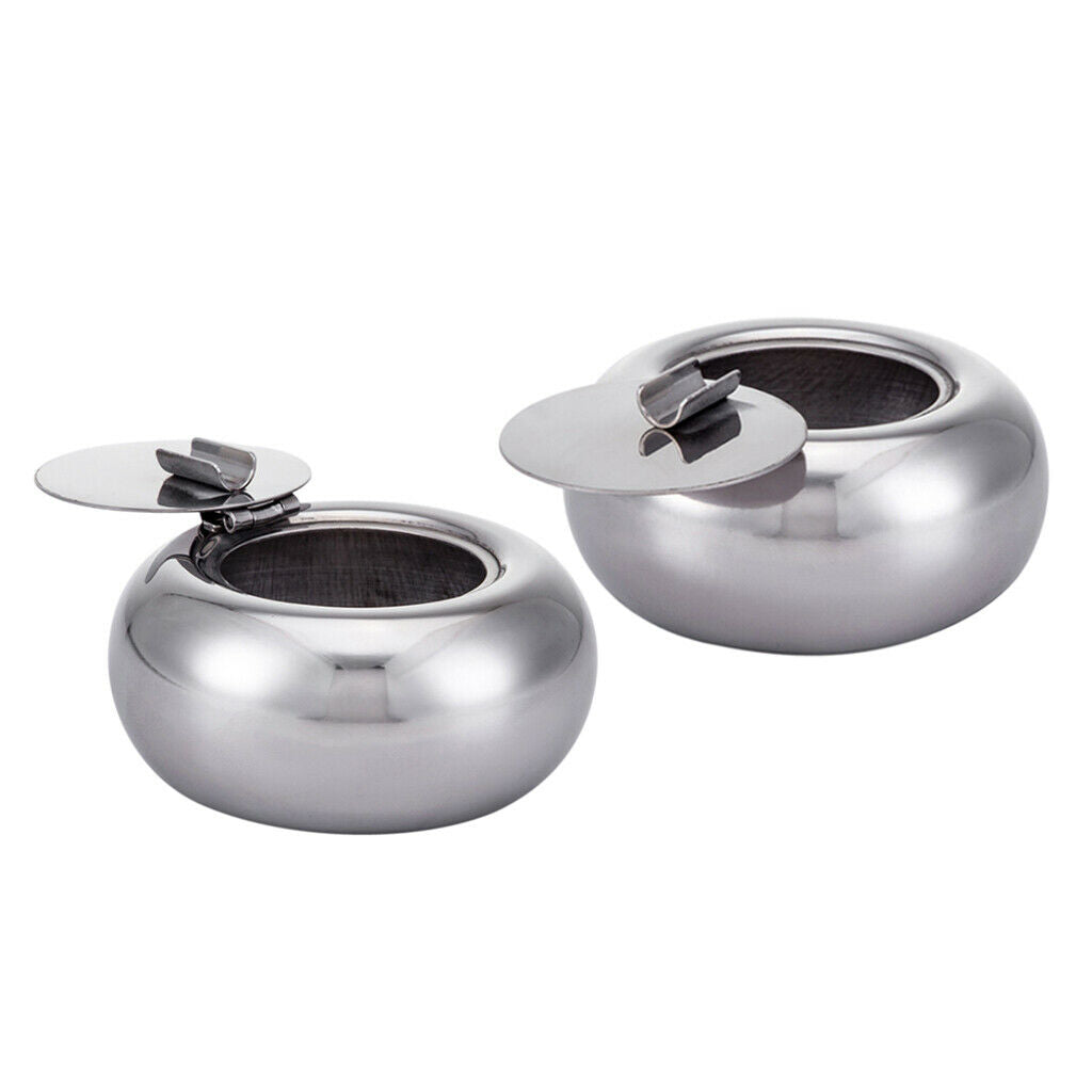 2x Cigarettes Ashtray Ash Tray for Cars Windproof Portable Home Office Round