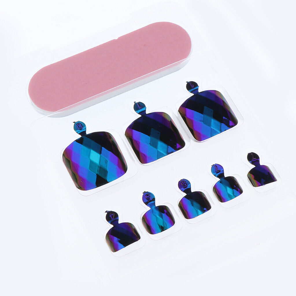 24x Adhesive False Toenail Full Cover Stickers Nails Art Tips NDK-LJXC-12