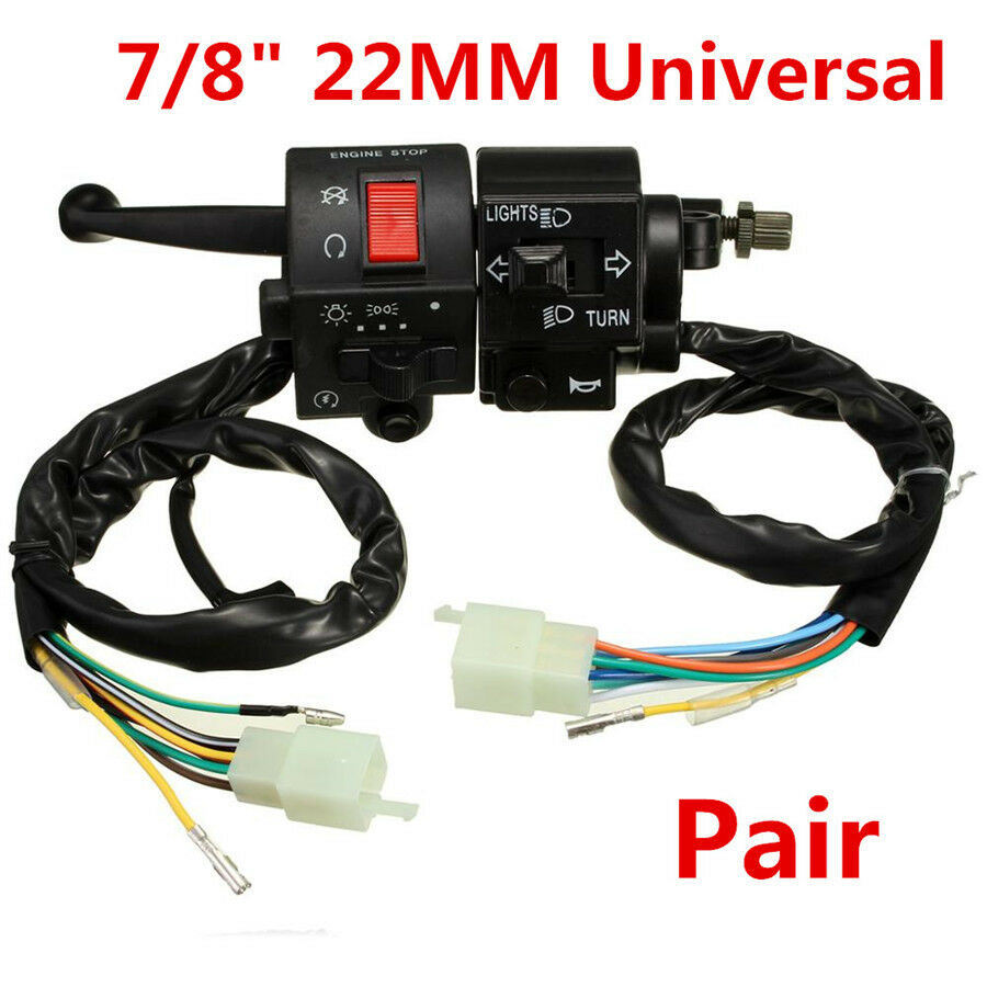 12V Universal 7/8" Motorcycle Handlebar Horn Turn Signal Start Switch For Suzuki