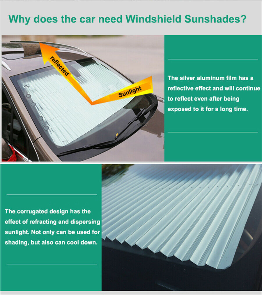 Foldable Rear Window Sun Shade Block Visor Folding Windshield Cover 46*183cm