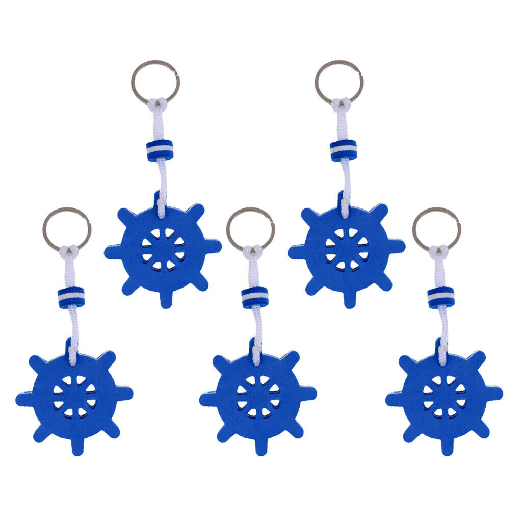5x Rafting Fisherman Floating Keychain Marine Keychain Helm Line