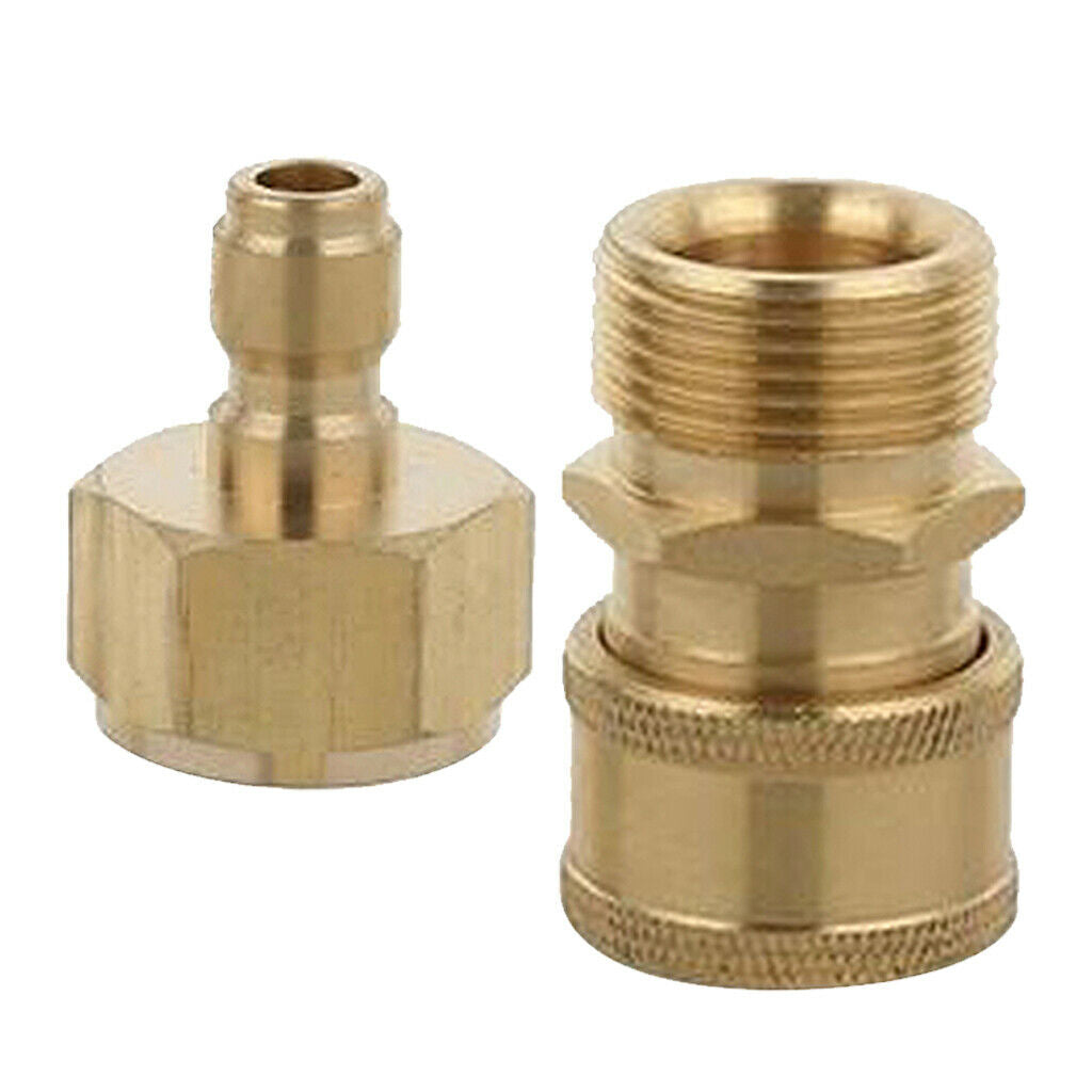 2 X Brass Pressure Washer Hose Connector Tools M22 X 1.5mm Male & Female Set