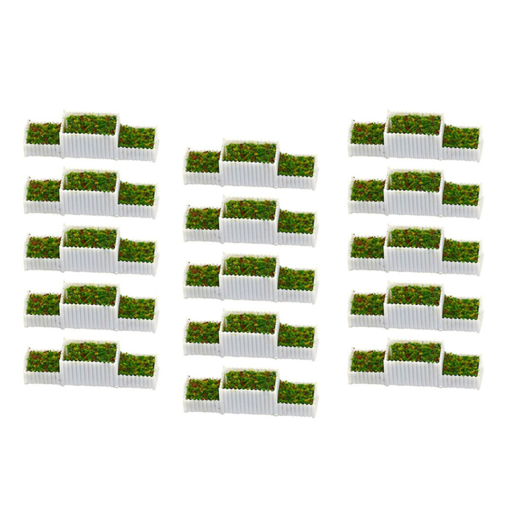 15 lot 1:75 Gauge OO Flower Beds Plant Set for Street Railway Scenery Accs