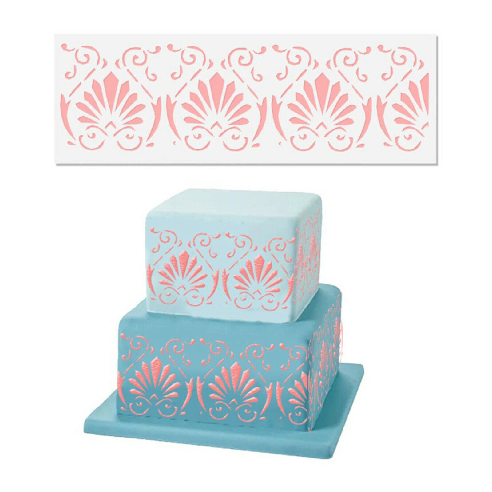Set of 9 DIY Cake Lace Decoration Moulds Embosser Mat Mold Eco-friendly