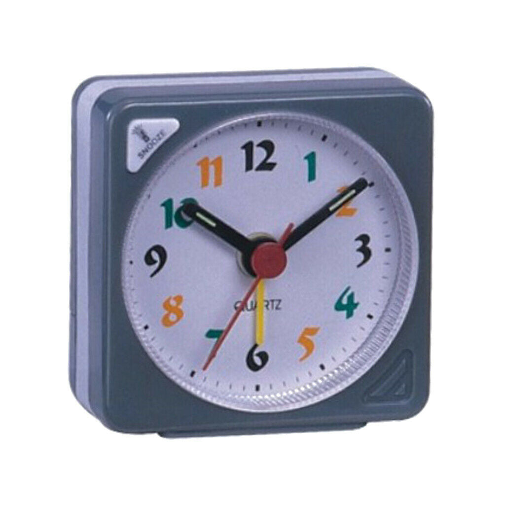 2pcs  Travel Clock Gradient Sound Desk Alarm Clock Snooze -Blue