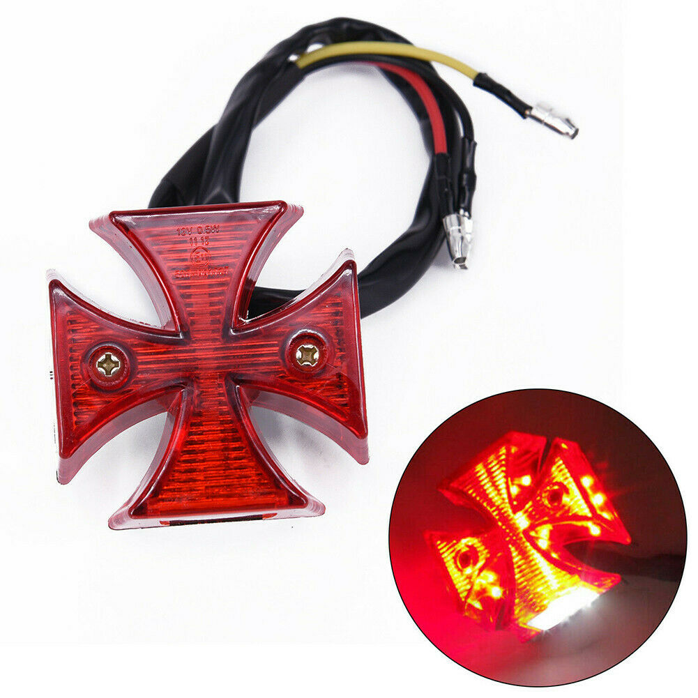DC 12V Motorcycle Integrated Lamp Cross LED Rear Tail Brake License Plate Light