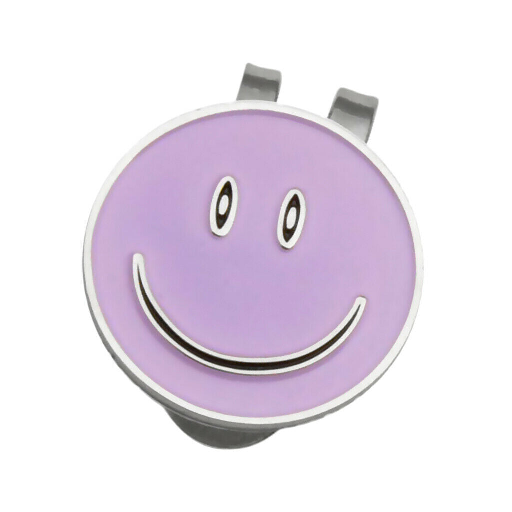 Sturdy Smile Face Magnetic   Hat Visor Clip Golf Ball Marker Gift Purple