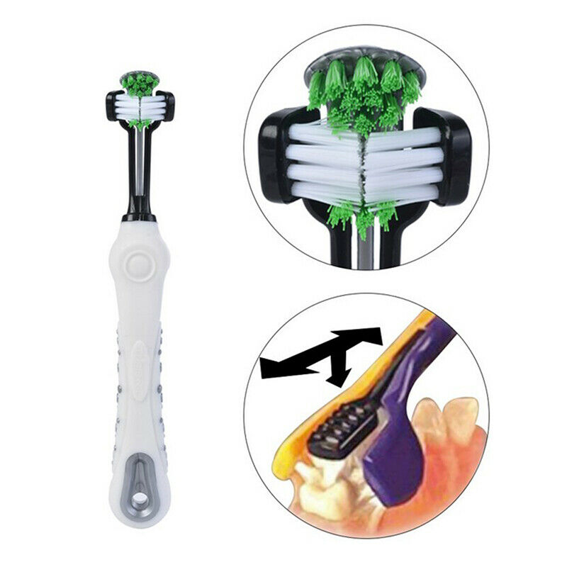 Dogs Toothbrush Three Sided Pets Clean Mouth Teeth Care Cleaning Grooming.l8