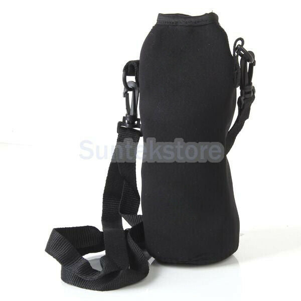 750ML Water Bottle Carrier Insulated Cover Case Bag Pouch Shoulder Black