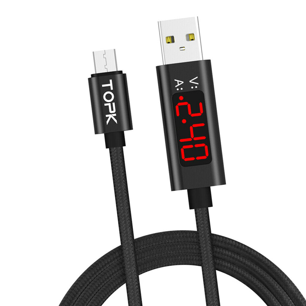 Fast Charging Smart Voltage/Current USB Cable 39inch for Android Phone Black