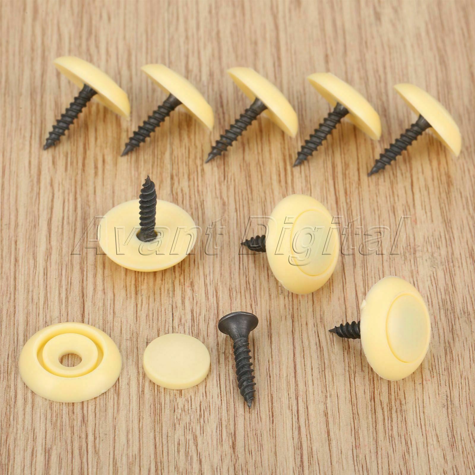 50x Auto Roof Button Snap Screw Fasteners Retainer Rivets Plastic Beige Dia 20mm
