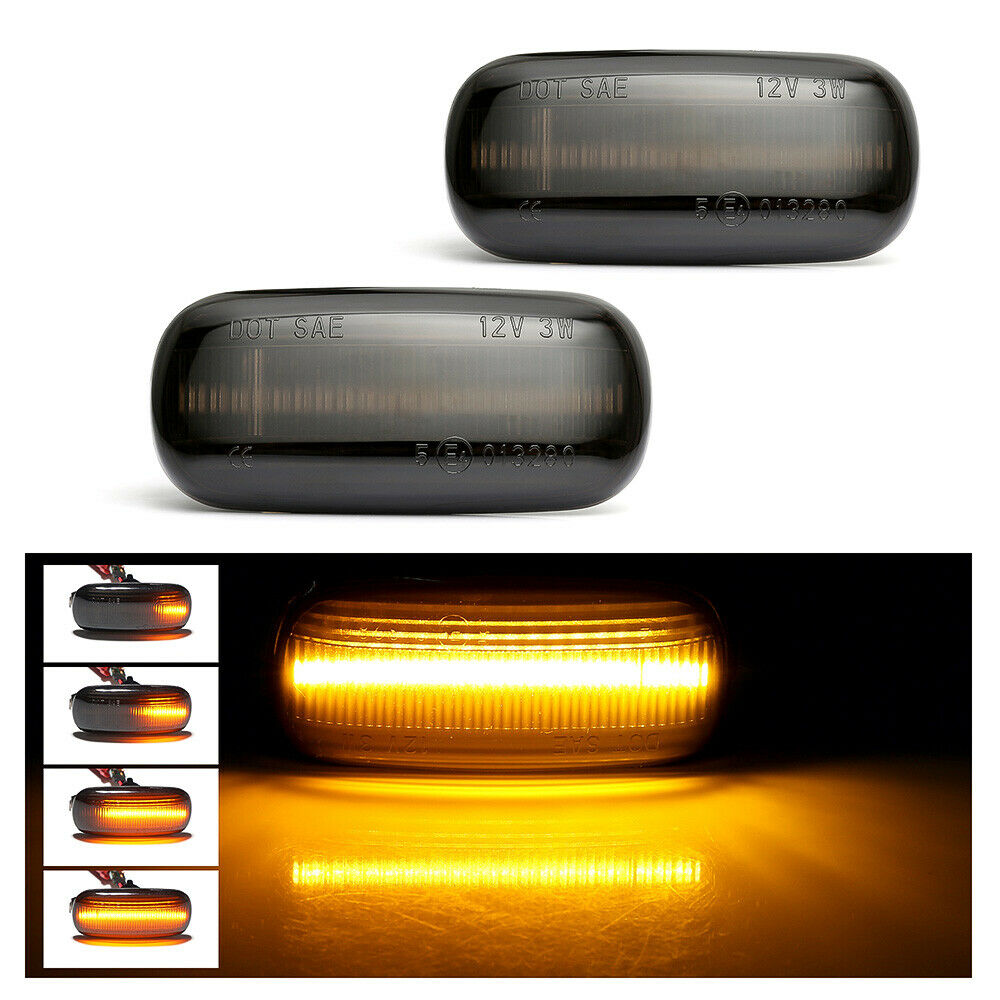 2X Dynamic Smoked LED Side Marker Signal Light for Audi A4 S4 B6 B7 A6 S6 RS6 C5