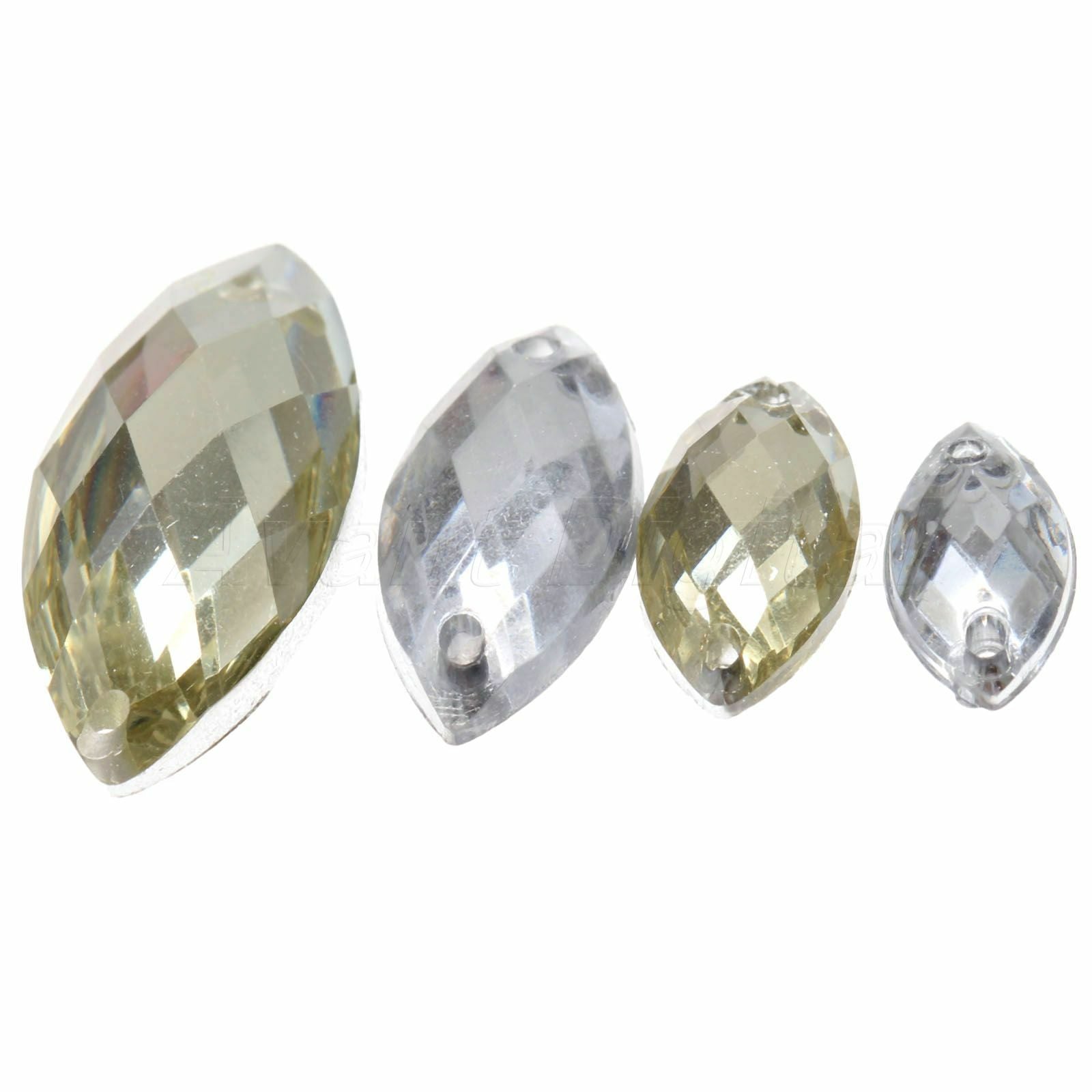 100pcs Sew On Crystal 6-25mm Rhinestone Teardrop AB Glass Sewing Gem Flatback