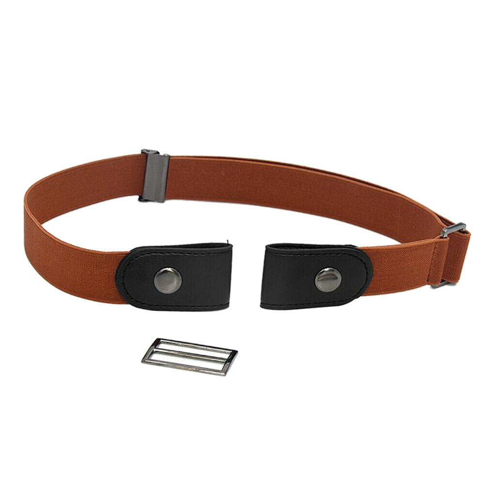 No Buckle Stretch Belt for Men and Women Brown
