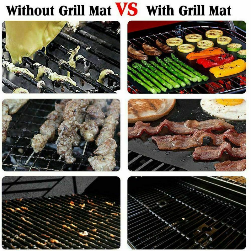 1x  Grill Mat Non Stick Reusable Sheet Resistant Cooking Baking Oven Liners