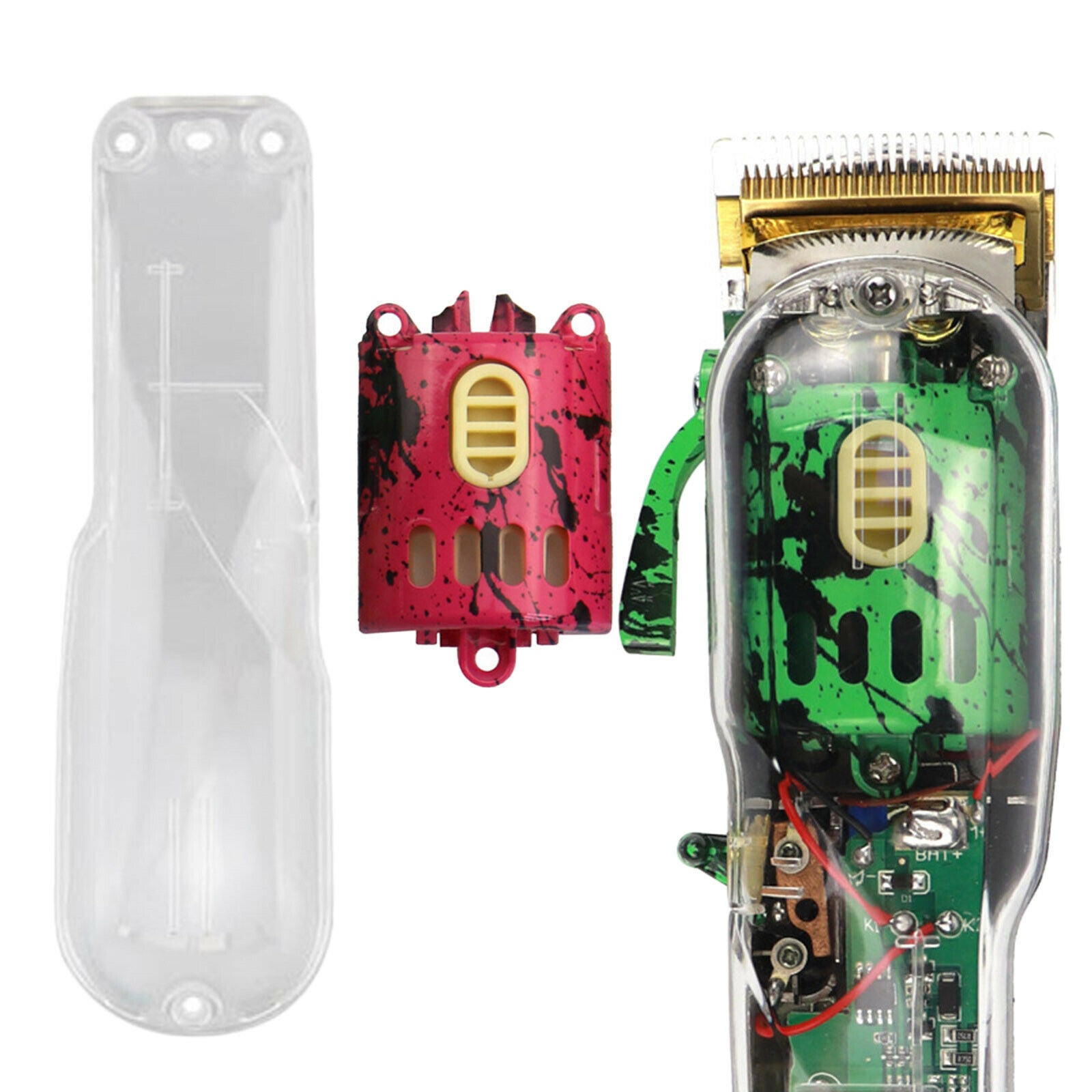 Motor Cover Housing Case Kit for 8148 8504 Hair Clippers Switch Pink clear