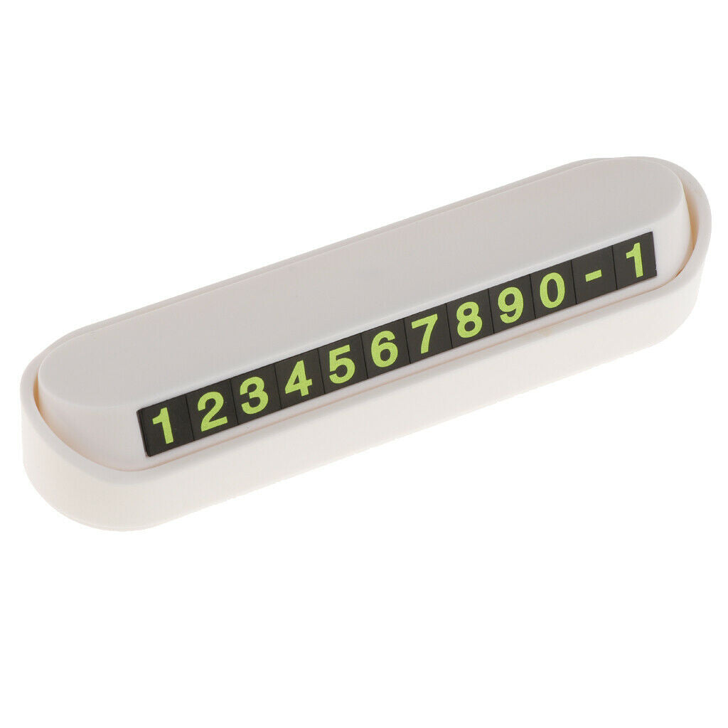 Temporary Parking Card Magnetic Phone Number Plate Holder Sucker  White