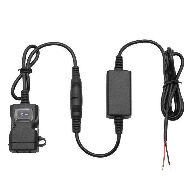 Waterproof 12V-24V Motorbike Motorcycle Handlebar Mirror Power Supply with ON