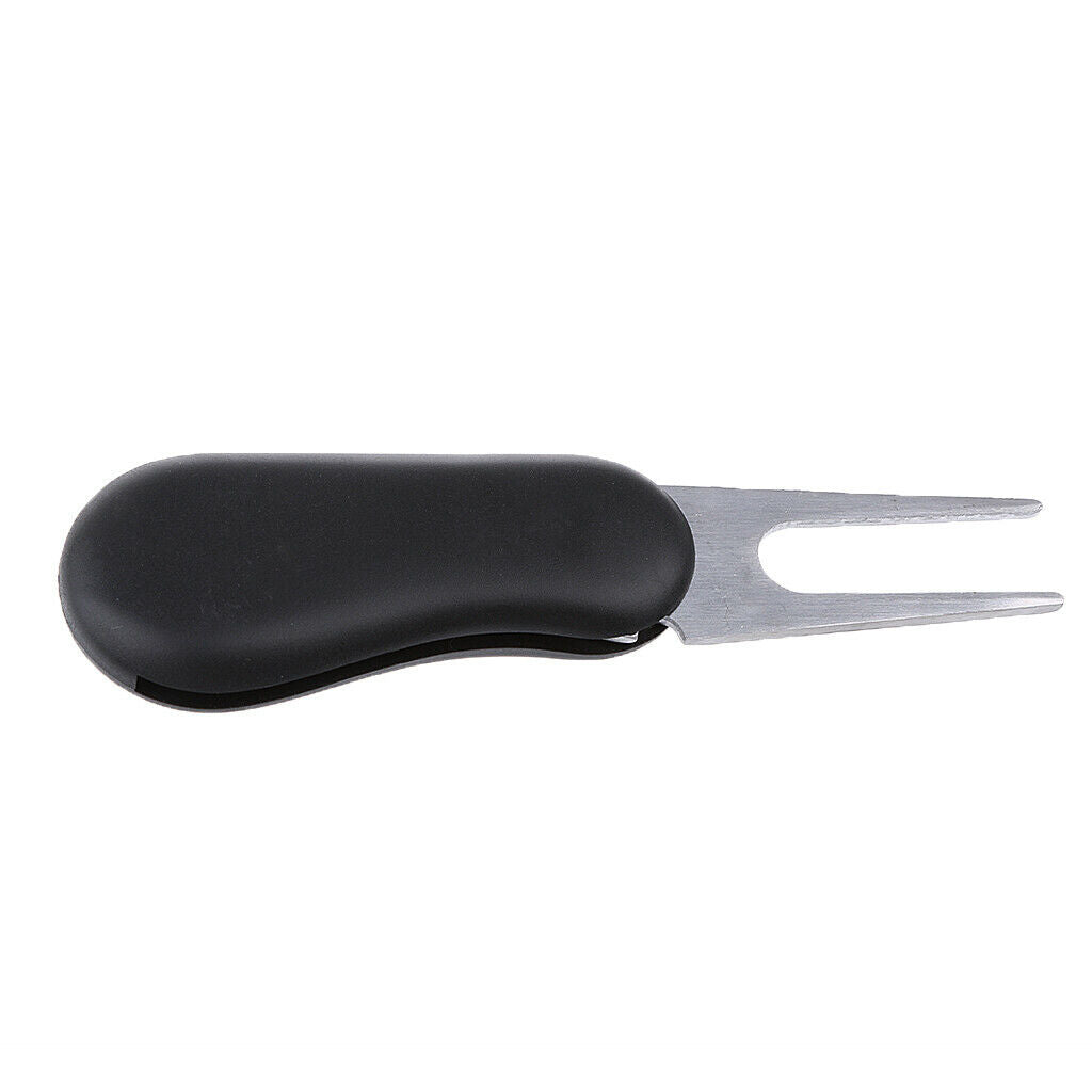2-in-1 Portable Switchable Folding Golf Divot Tool with Magnetic Ball Marker