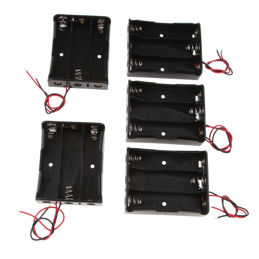 5 Pieces Battery Holder Battery Holder Battery Strip 3 Slot Storage Box