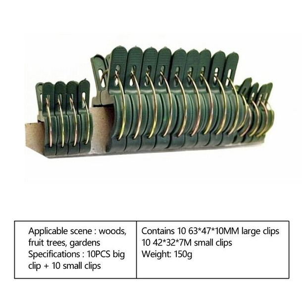 20pcs x Garden Plant Support Spring Clips Set for Vines Flower Gardening Stems C