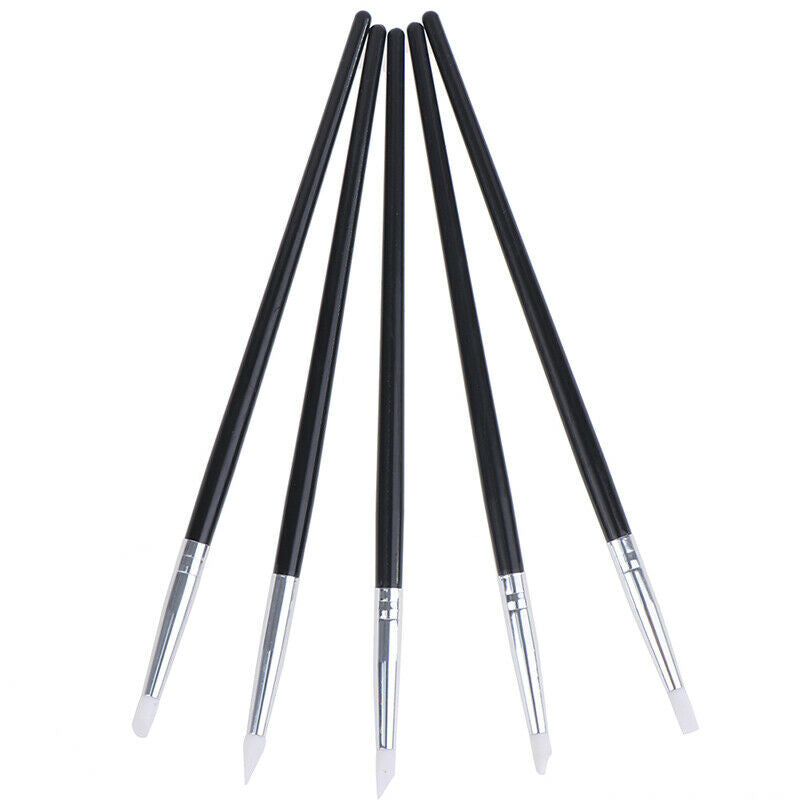5Pcs Polymer Clay Carving Craft Brush Pottery Tools Clay Sculpture Nail A.l8