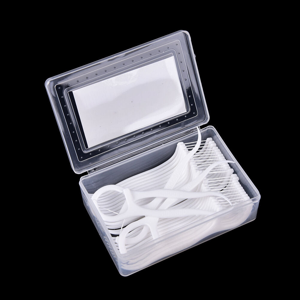30Pcs/Box Sticks Health Tooth Clean Picks Dental Floss Flosser Toothpicks.l8