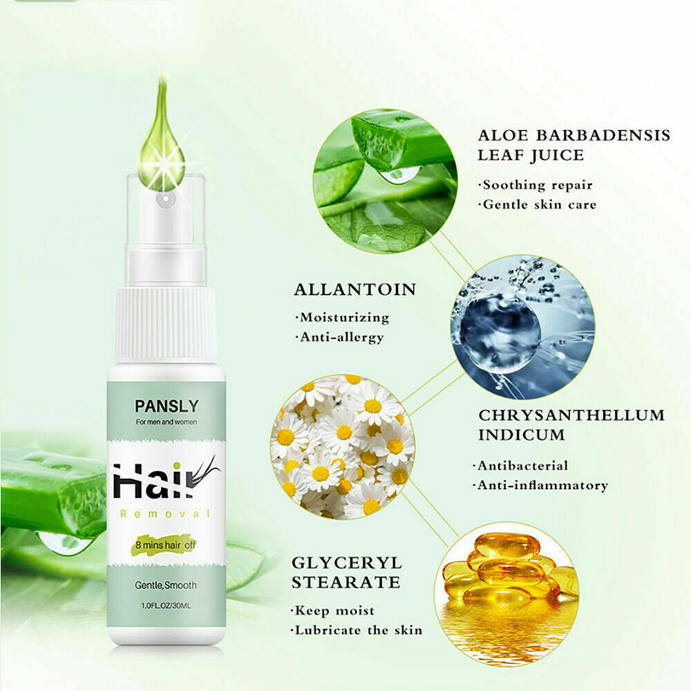 100%-Natural Permanent Fast Hair Removal Spray Stop Hair Growth Inhibitor Remove