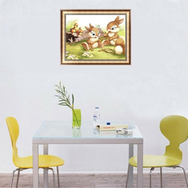 Rabbits DIY 5D Diamond Painting Embroidery Animal Cross Stitch Home Decor