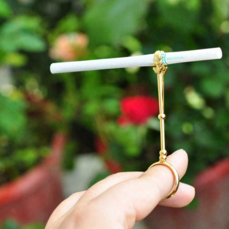 Cigarettes Finger Stands Rack Ring for Smoking Accs Golden M Size 17mm