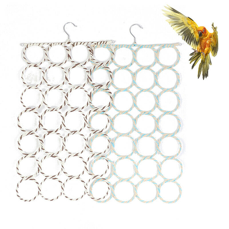 2 In 1 Scarf Hanger Scarves Ties Belt Display Hang Bird Parrot Climbing NetBDAU