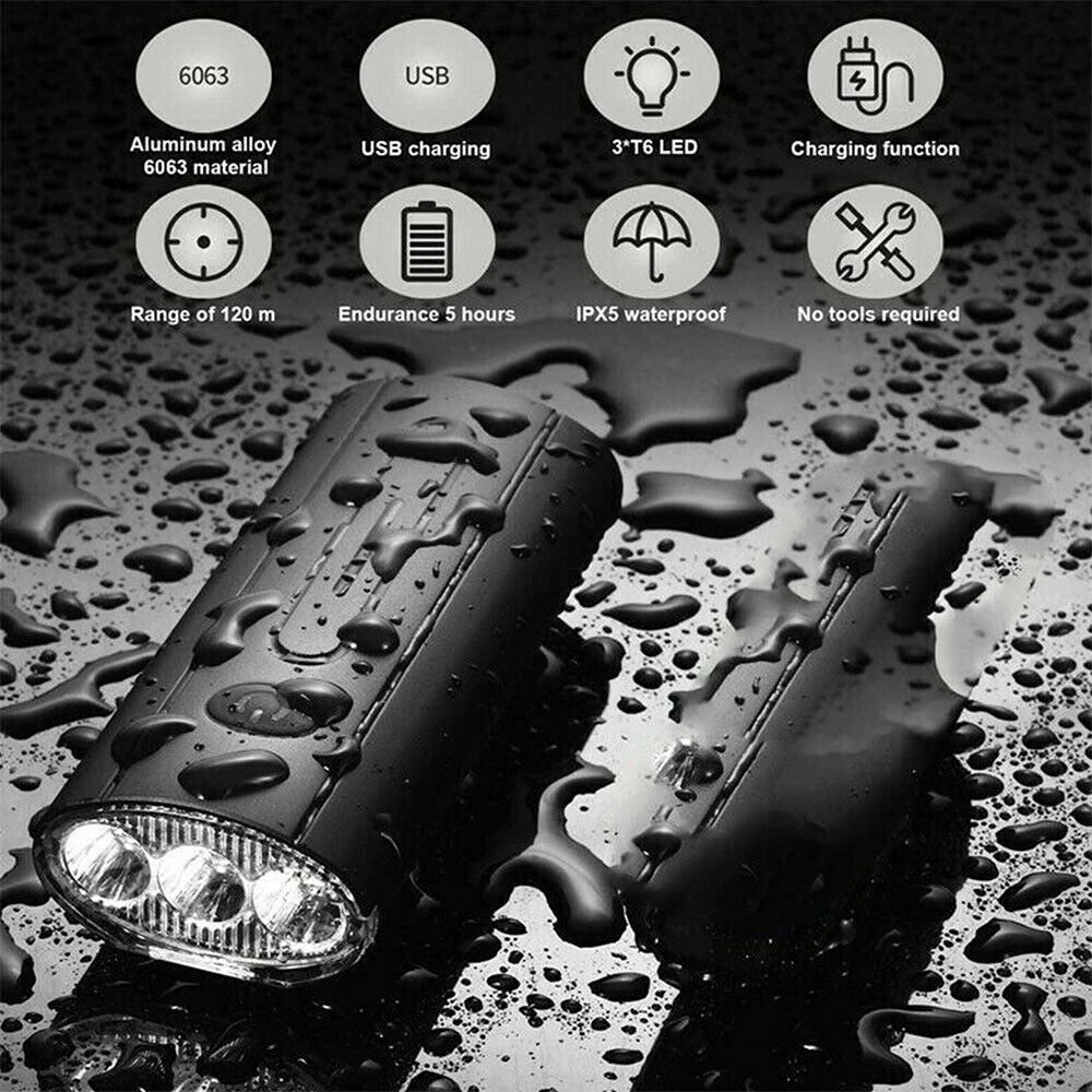Bright LED 750 Lumens USB Rechargeable Bike Bicycle MTB Headlight Front Light