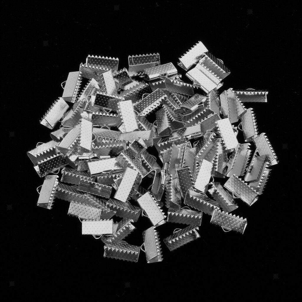 200x Clamp Cord Crimp End Caps Tip for Necklace Cord Jewelry Making Findings