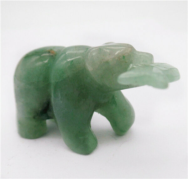 45x24x18mm Natural Green Aventurine Carved Bear Statue Healing Home Decor HH8083