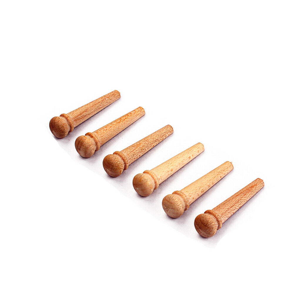 Maplewood Acoustic Guitar Parts Bridge End Pins for Luthiers Set of 6 Red