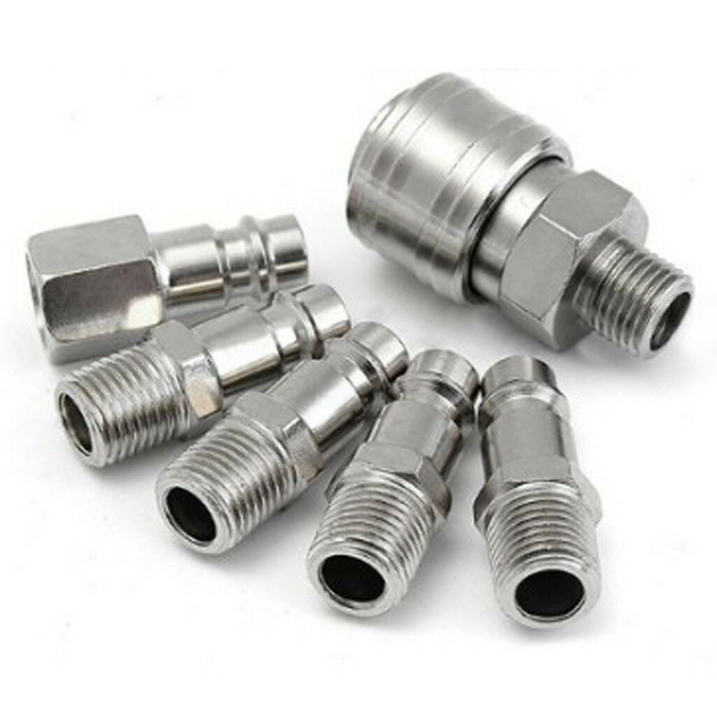 6pcs Air Line Hose Fittings Compressor Connector Quick Release Set 1/4'' NPT
