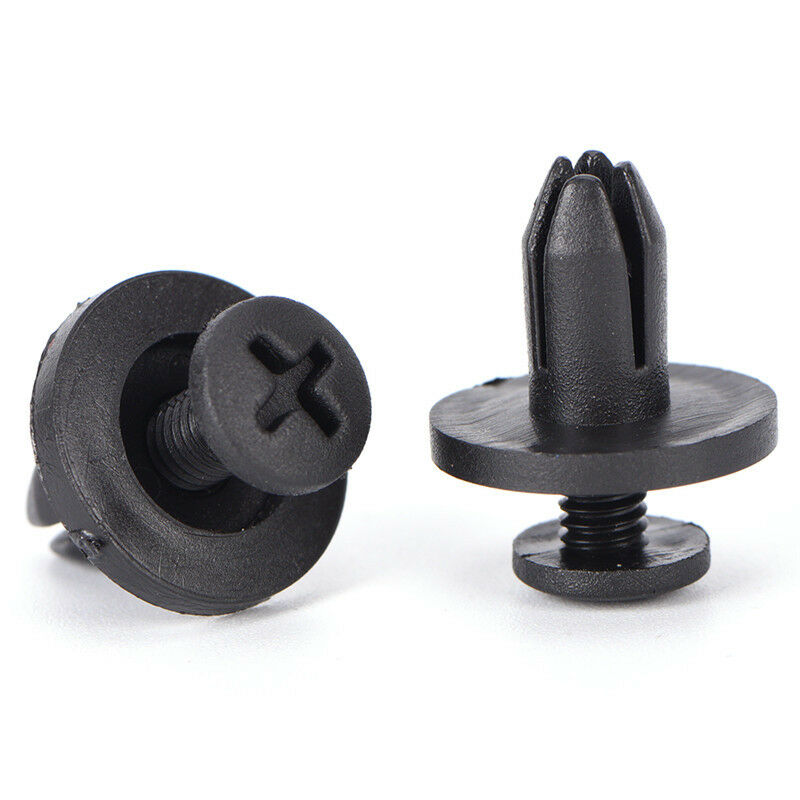 50pcs 6 mm Auto Car Bumper Fender Retainer Push Black Plastic Clips Fasten HBDD