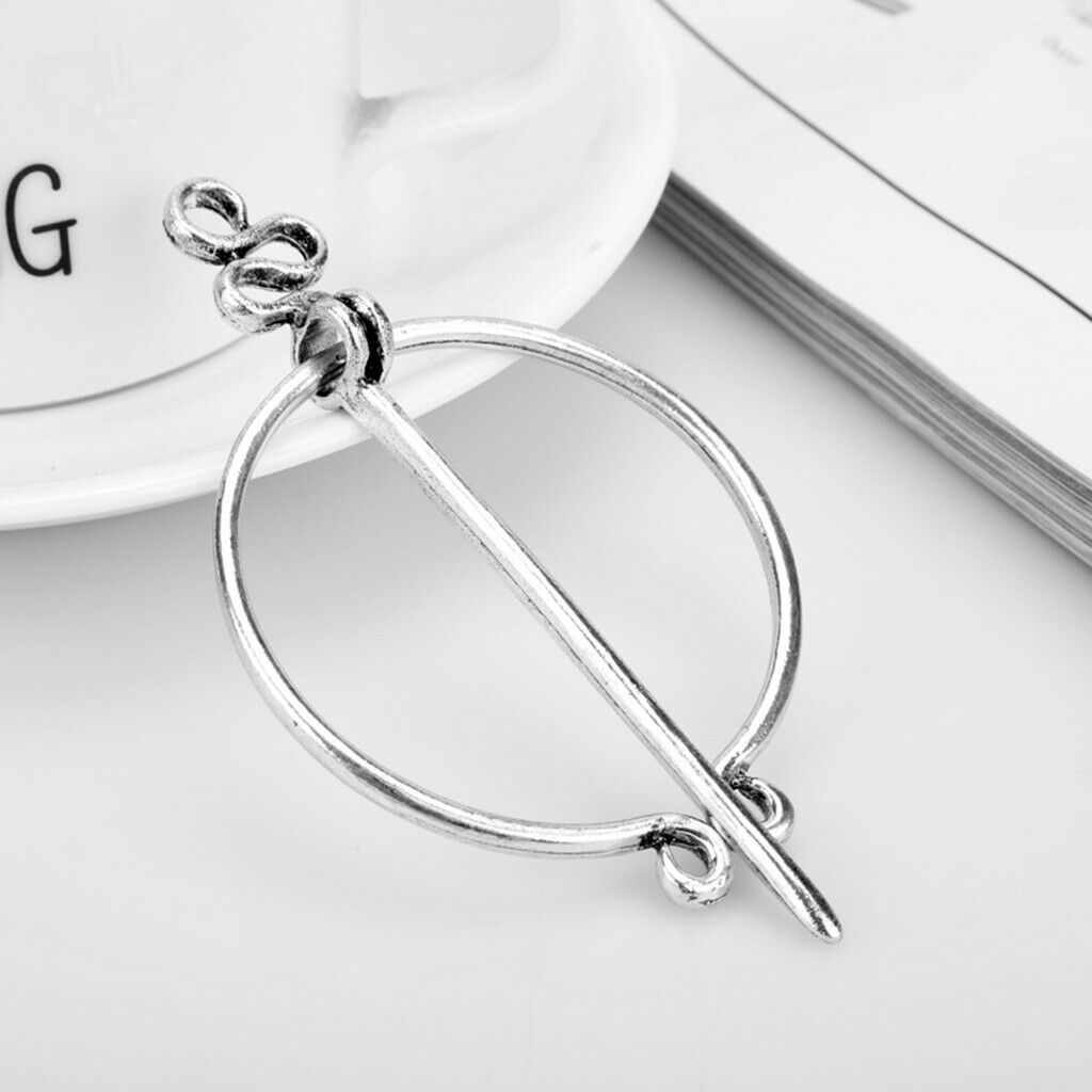 2Pcs Retro Viking Brooch Penannular Shawl Coat Fibula Pin Clasp Fastener