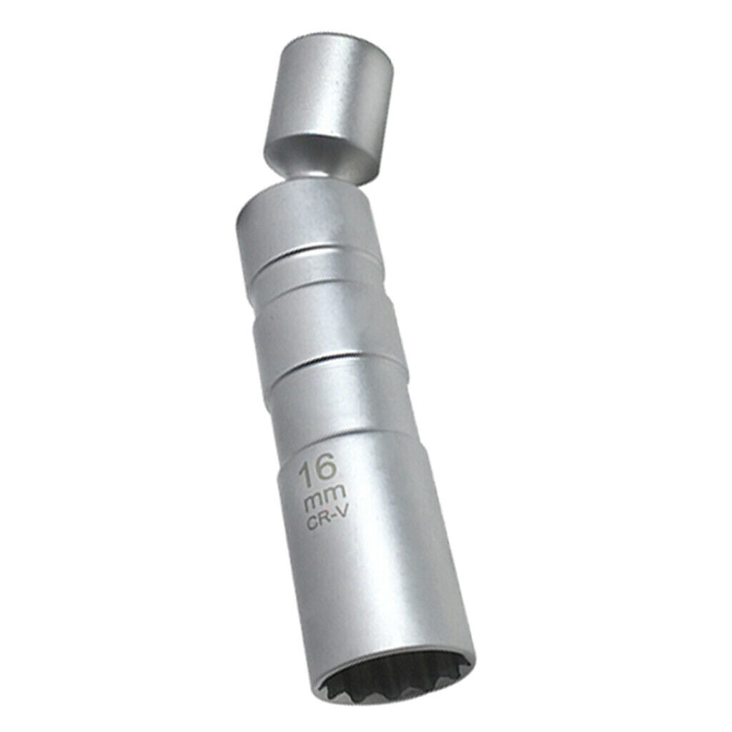 16mm 12-Point Remover Wrench Magnetic Spark Plug Sleeve Socket Thin Wall 3/8