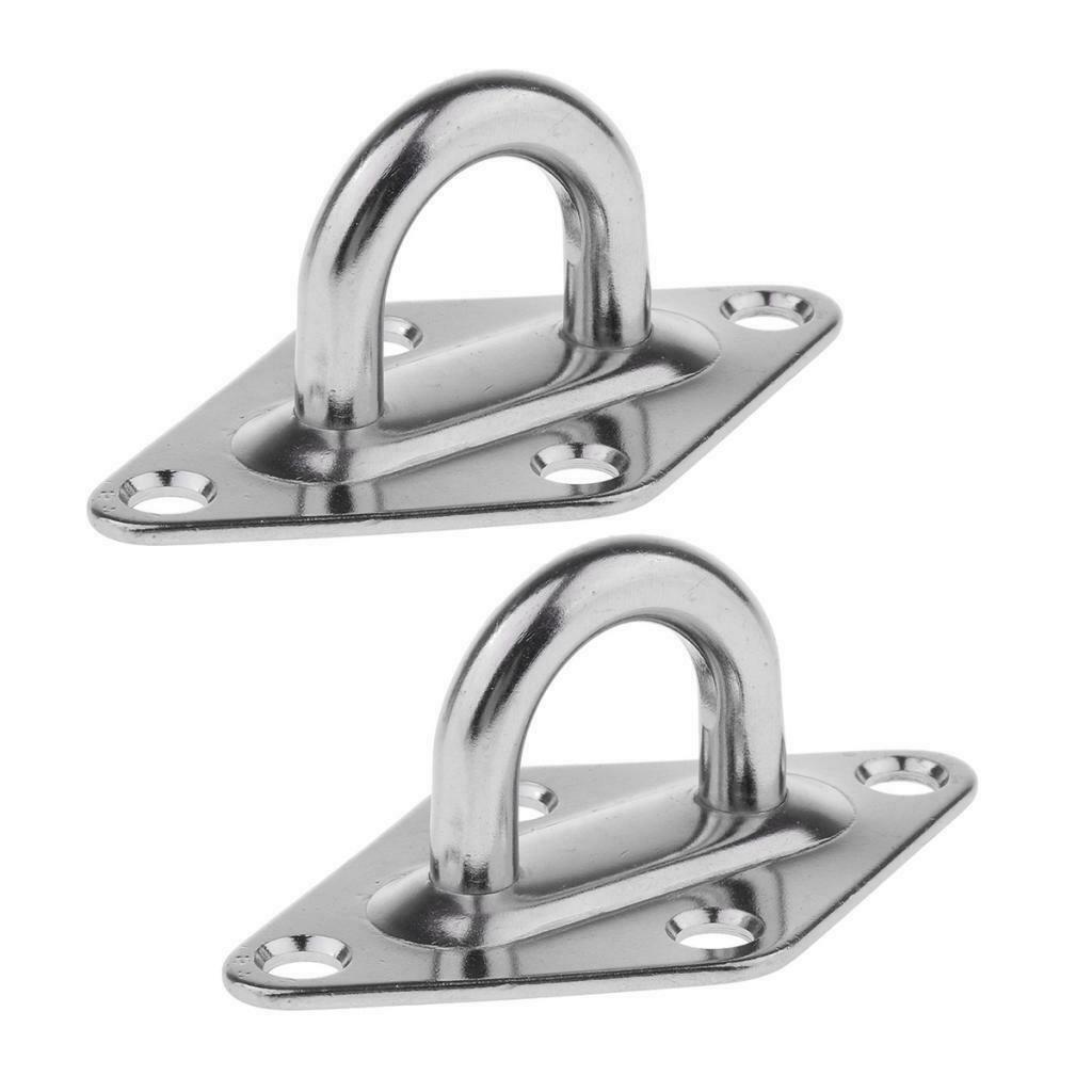 2x Stainless Diamond Pad Eye Durable for Swings polished finish Widely Use