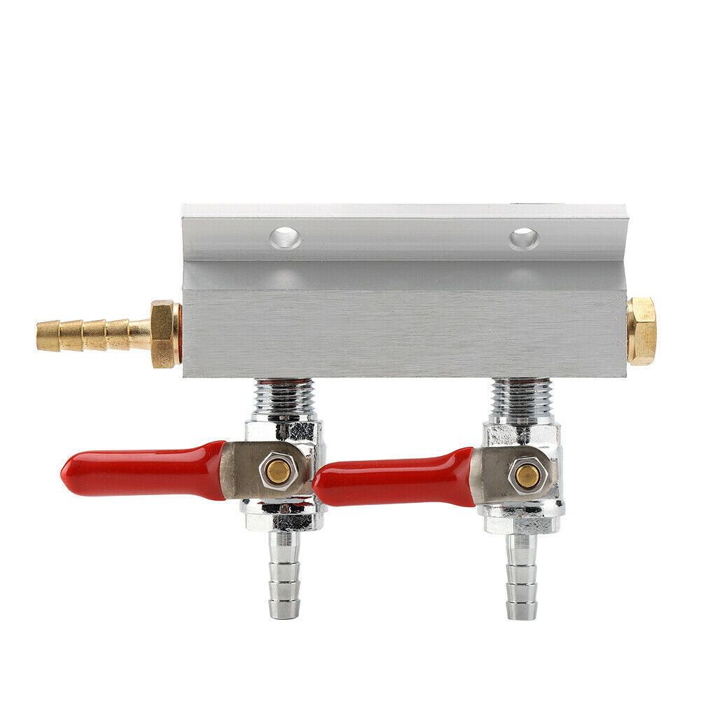 2 Way Gas Distribution CO2 Manifold 5/16" Splitter Beer Integrated Check Valve