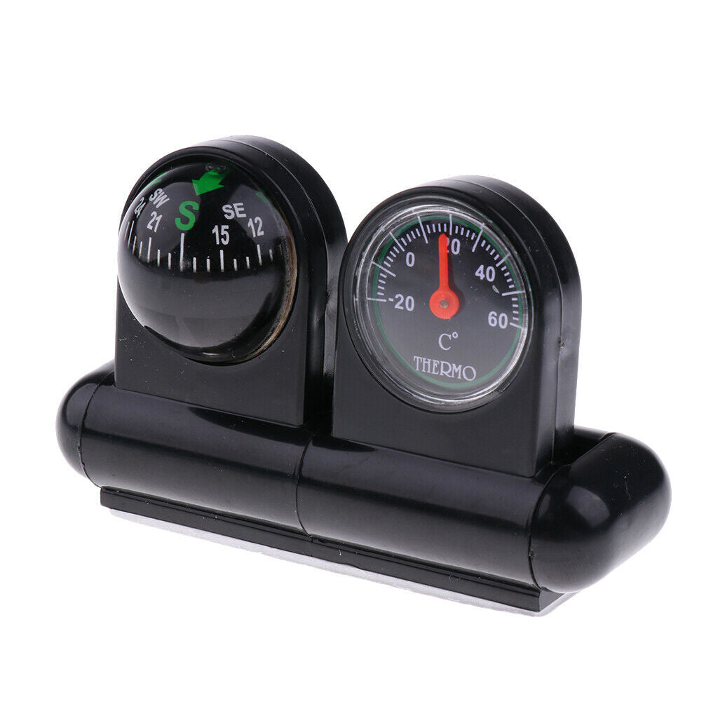 2 in1 Removable Car Compass Thermometer Adhesive Van Truck Vehicle Direction