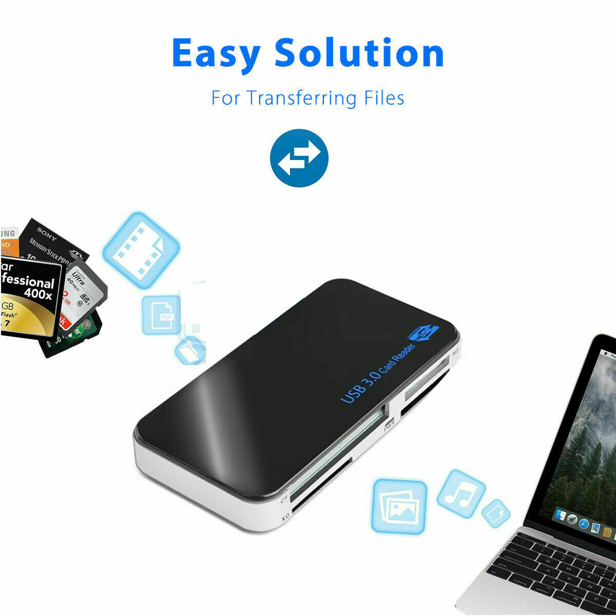 USB 3.0 All in 1 Compact Flash Multi Card Reader 5gbps CF Adapter Micro XD SD MS