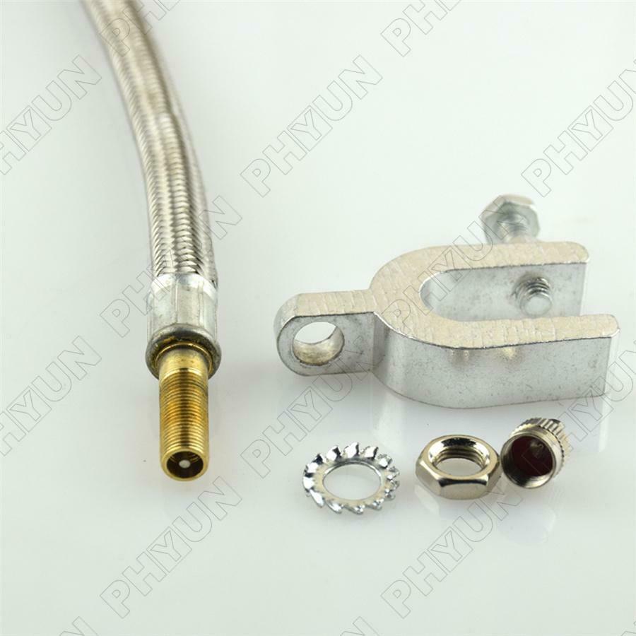 9.8" Dual Tire Valve Stem Extension Braided Stainless Steel For Truck RV Trailer