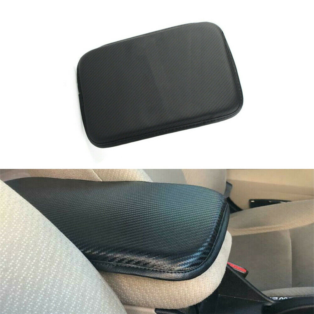 Black PU Leather Car Center Console Mat Cover Protector Accessories Armrest Pad