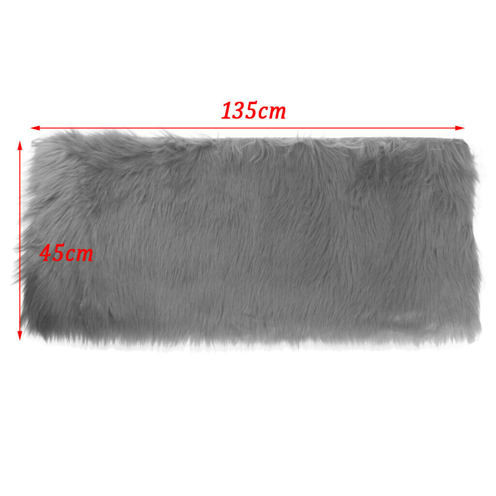Artificial Sheepskin Rug Fluffy Home Floor Carpet Chair Seat Cushion Beige