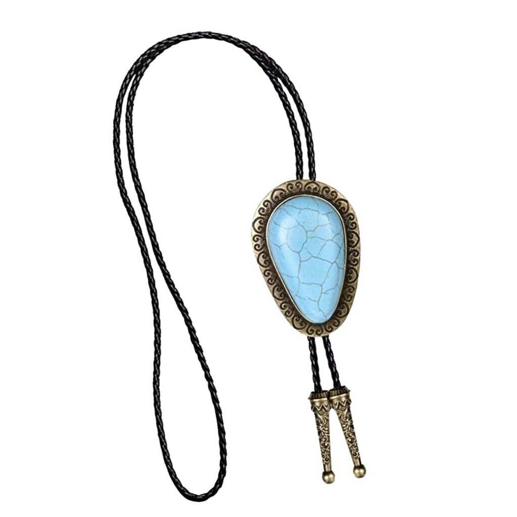 Turquoise Stone Bolo Tie Western Cowboy  Novetly Ties