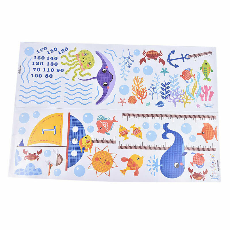 Children Height Stickers Animals Wall Stickers Kids Living Room Home Decorat FG