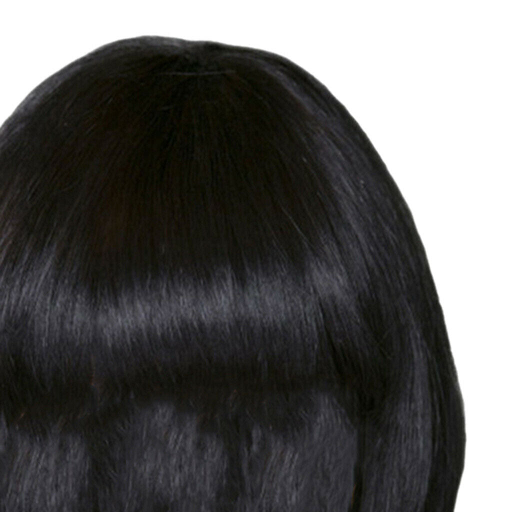 12'' Women Short Straight Synthetic Bob Full Hair Wigs With Bangs + Wig